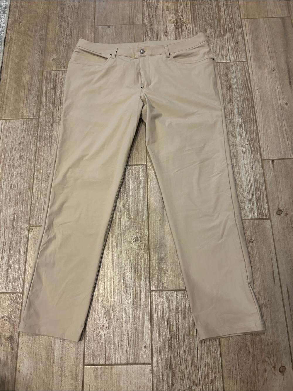 Lululemon Athletica ABC Mens Performance 5 Pocket Pants Warpstream Khaki 38x32
